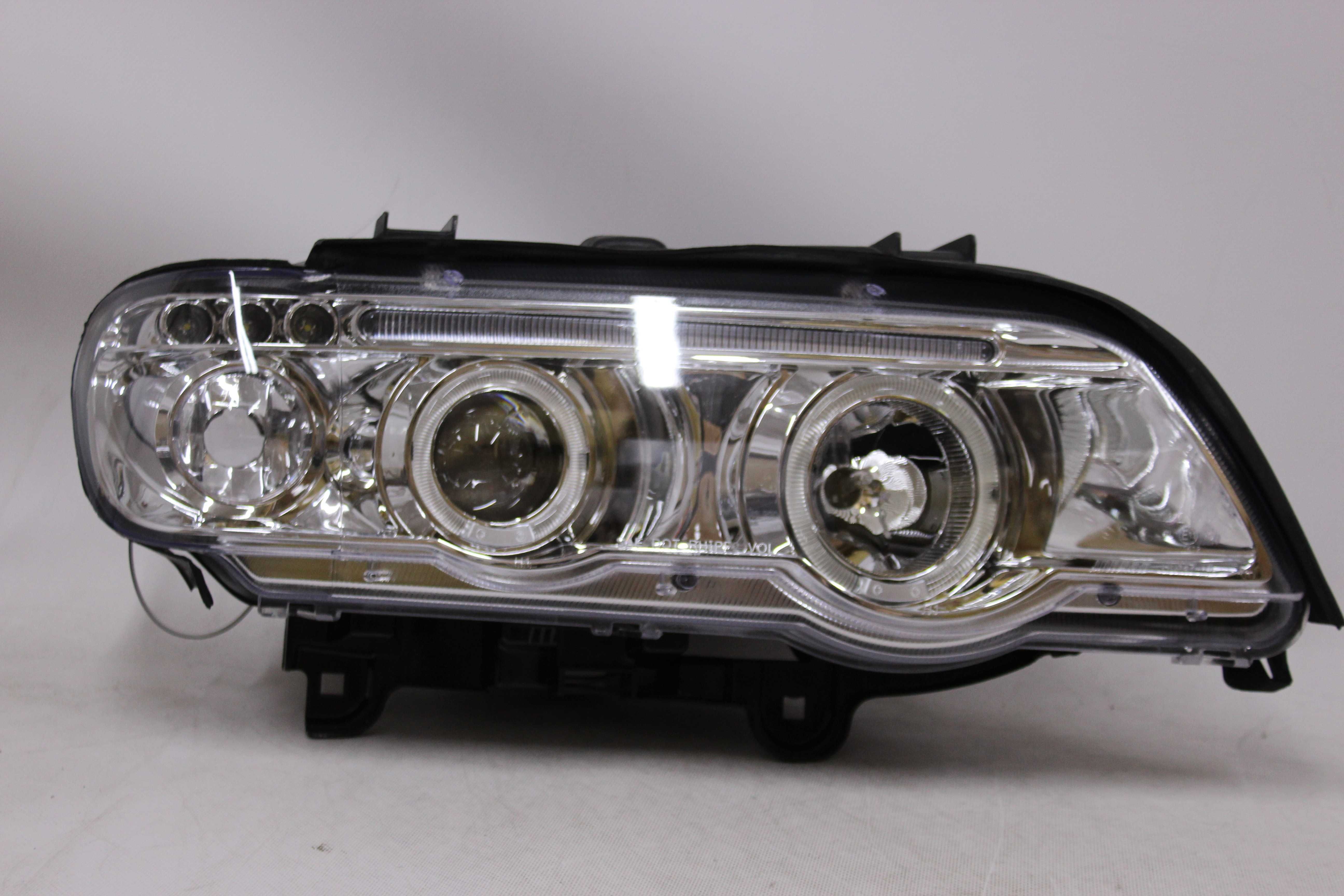 Lampy reflektory przednie przód BMW X5 E53 99-03 LED Ringi CHROM NOWE!