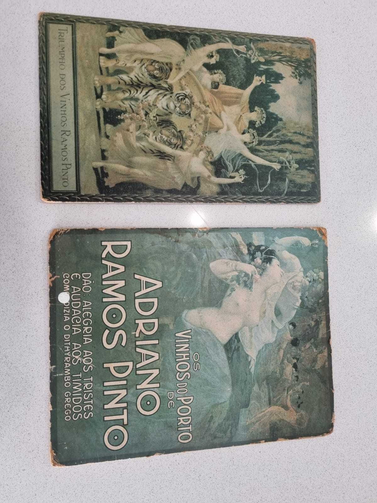 2x cartão antigo de vinhos "Os vinhos do Porto de Adriano Ramos Pinto"