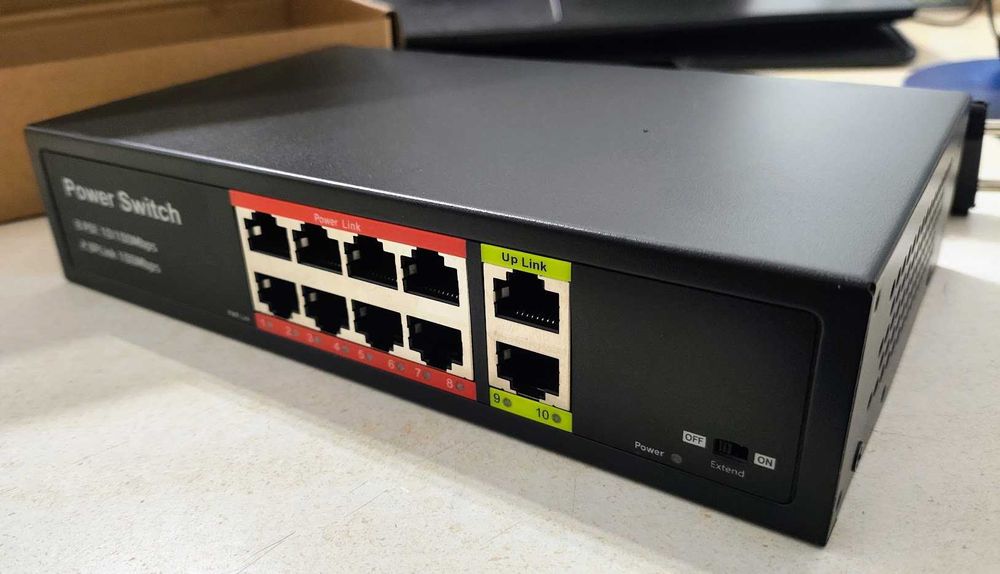Poe комутатор/switch 8+2 120w 48-52V свитч. встроенный блок питания