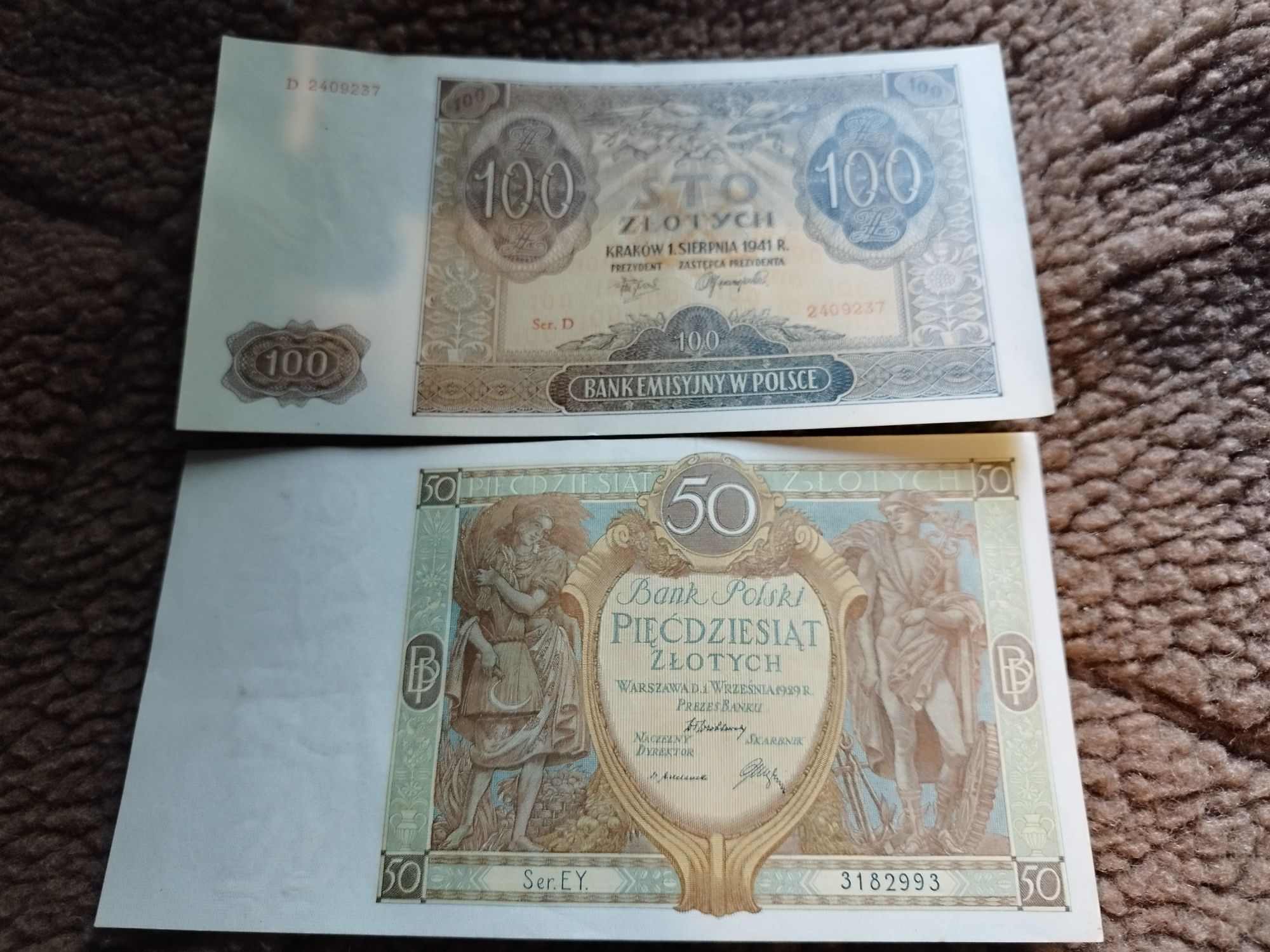 2-zestaw starych banknotów stany ok