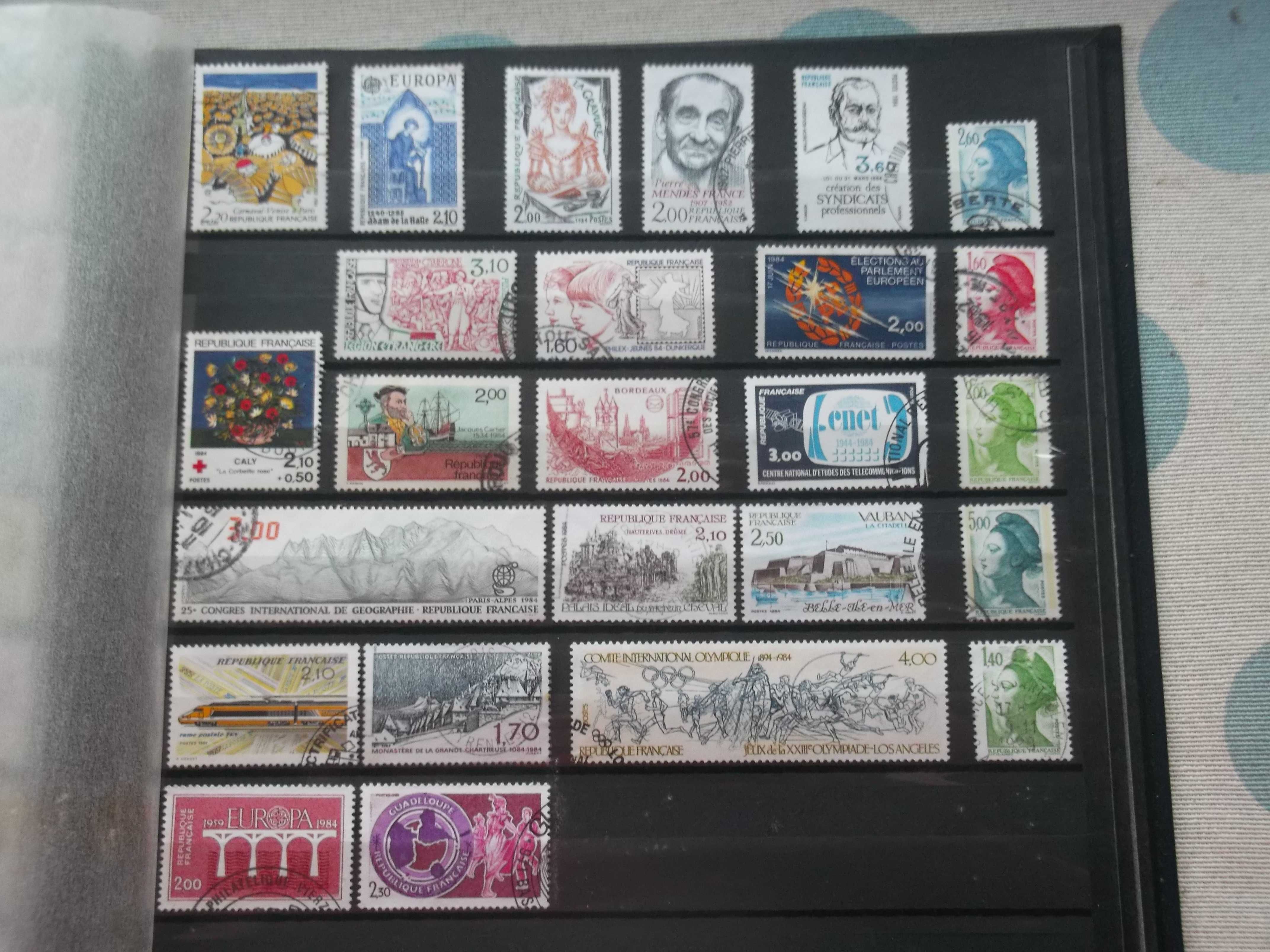 100 selos usados da França