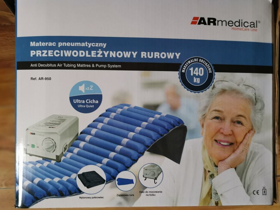 Materac pneumatyczny przeciwodleżynowy zmiennociśnieniowy