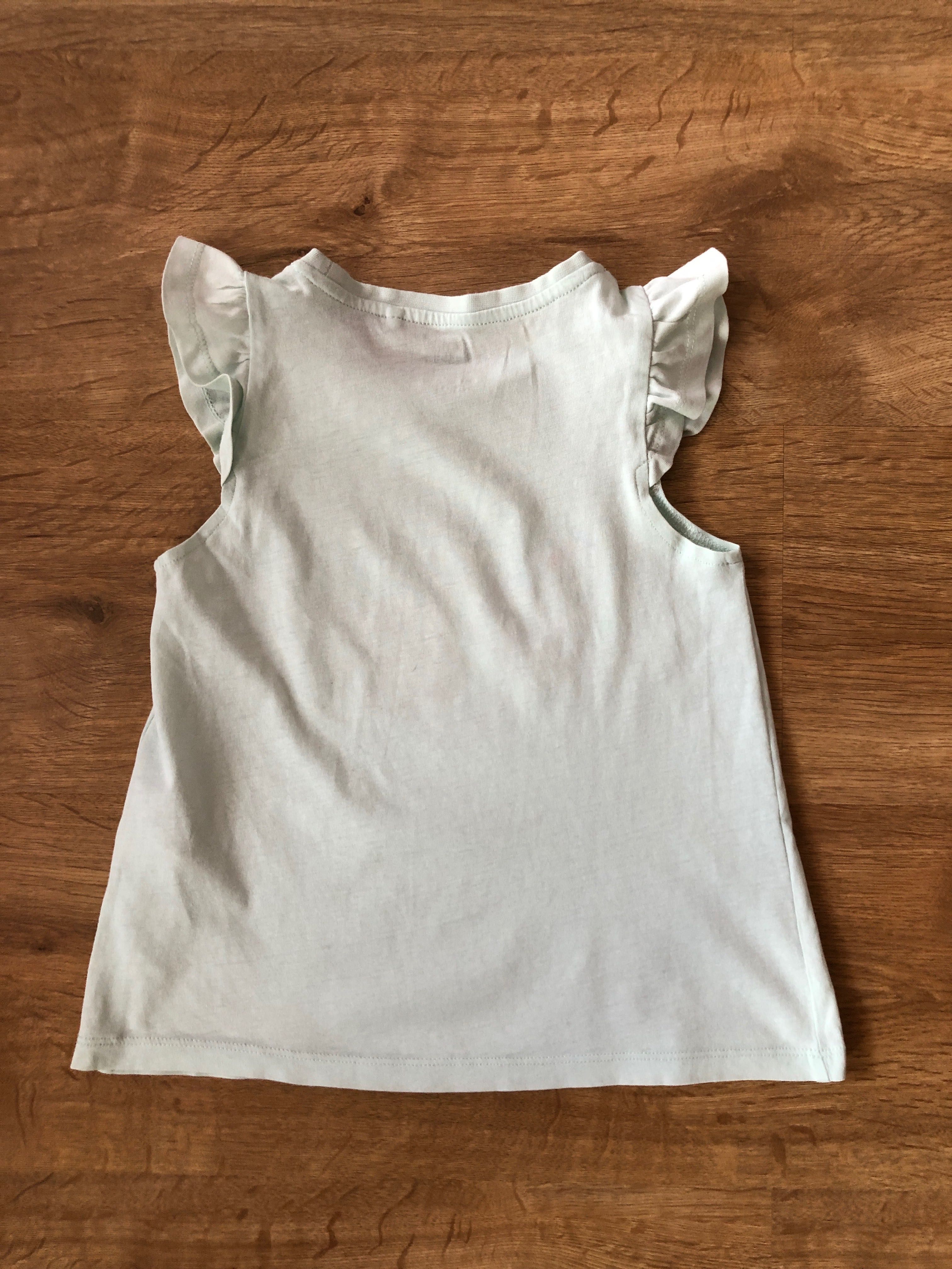 T-shirt/koszulka dla dziewczynki krótki rękaw miętowa, roz 110, Sinsay