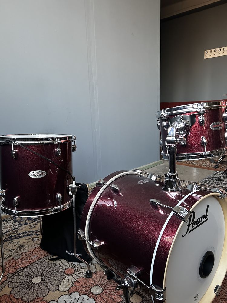 Pearl Midtown shell set + torby + statyw pod tom