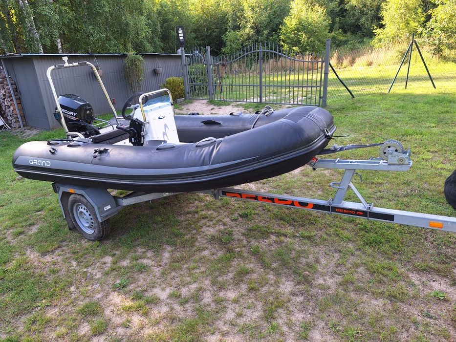 Grand Mercury 10hp. Rib Ponton Łódka Motorówka przyczepka