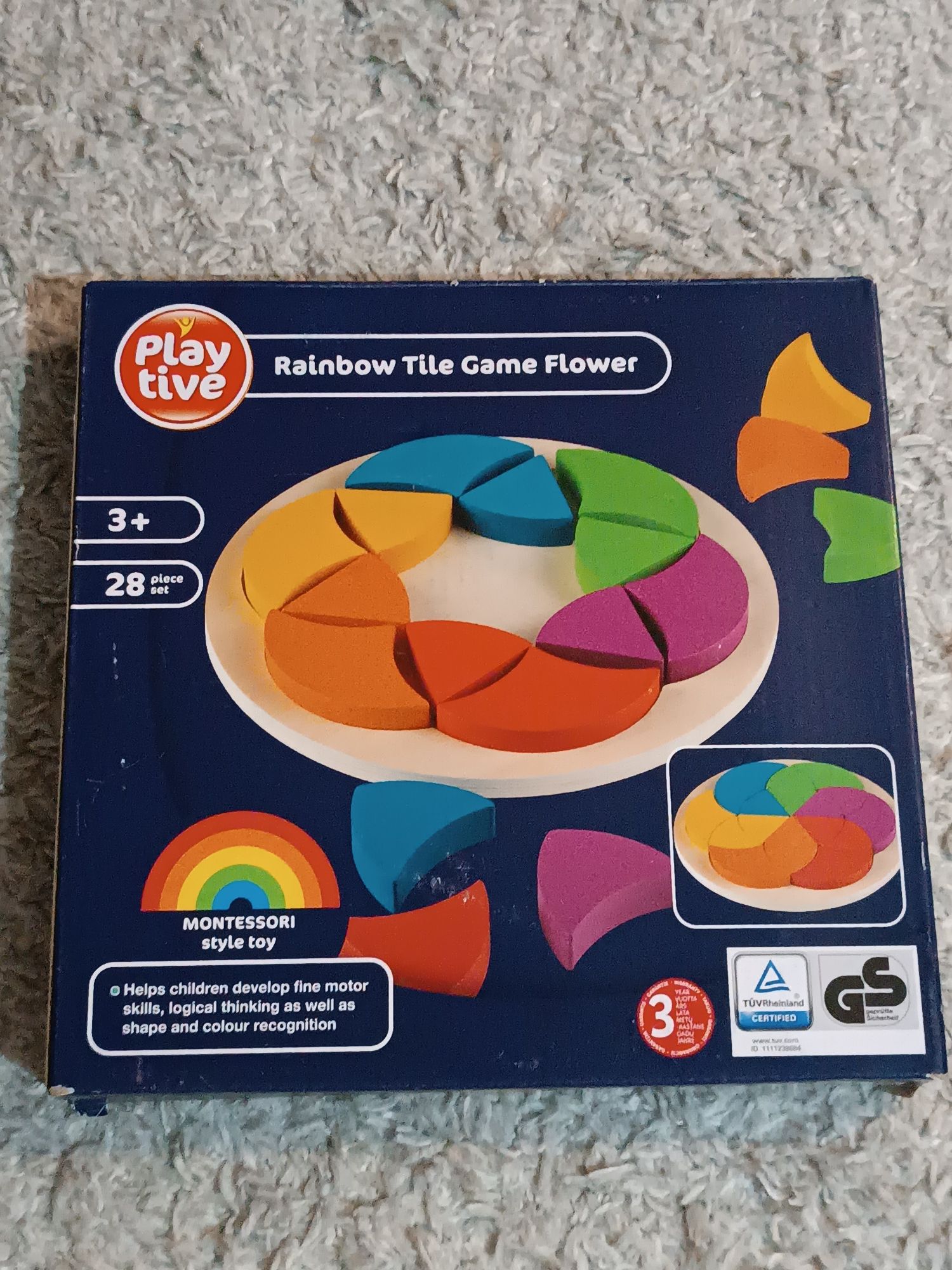 Gra logiczna z tęczowym kwiatem
Zabawka Montessori

Pomaga promować um