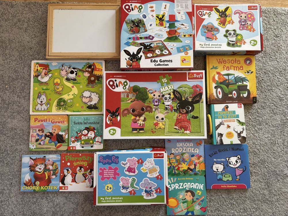 Zestaw puzli puzzle książeczki dla dzieci 2-3 lata