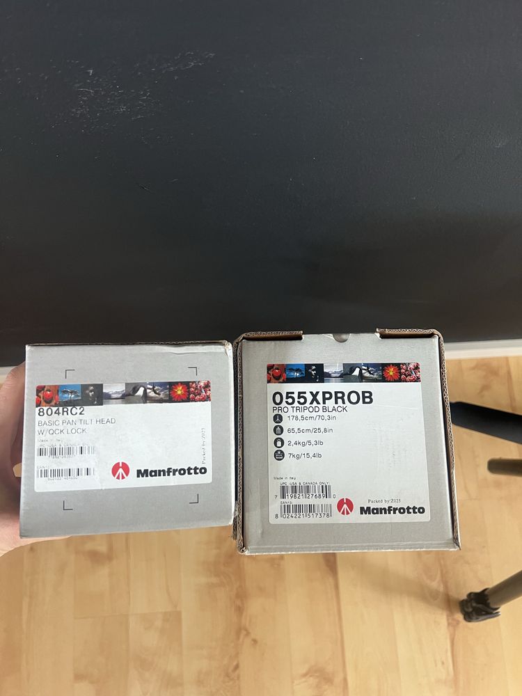 Statyw Manfrotto 055XPROB  + głowica Manfrotto 804RC2