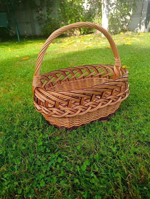 Kosz wiklinowy ażurowy koszyk na zakupy grzyby