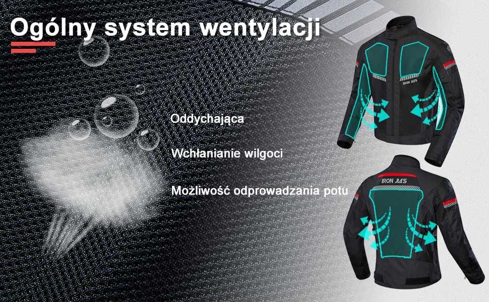 Kurtka bluza XL/L/M motocyklowa oddychająca pancerna odblaski BORLENI