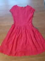 Czerwona, koronkowa sukienka dziewczęca na  158 cm