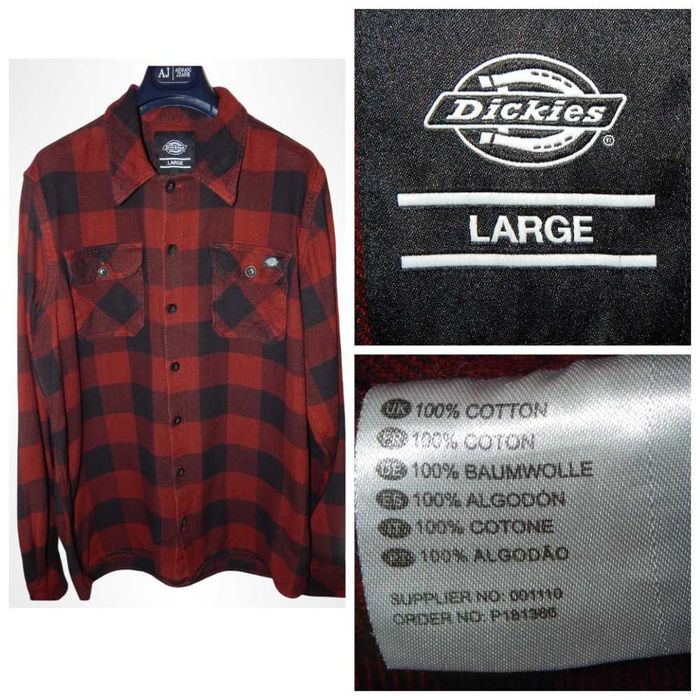 Фланелевая рубашка в клетку DICKIES Sacramento Maroon. Size L/48-50