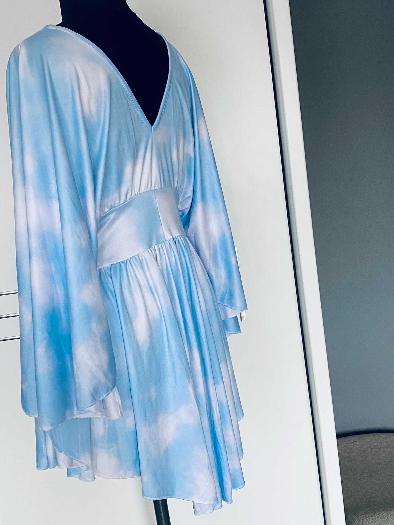 Asymetryczna kimono falbany przewiewna l xl xxl impreza wakacje