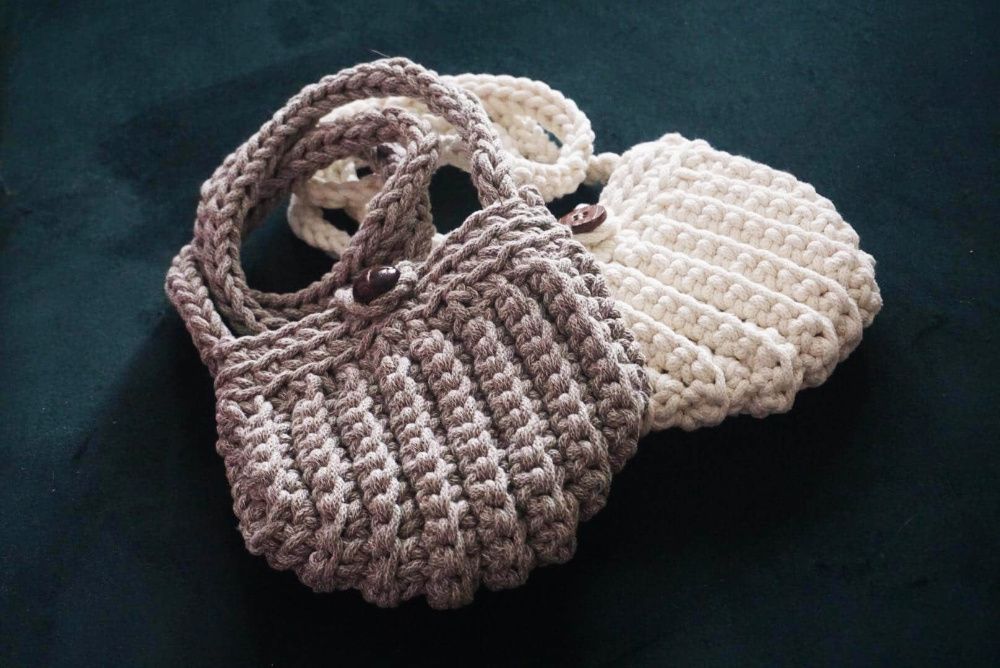 TOREBKA  - "Muszelka" 100% Hand Made torebka sznurek
