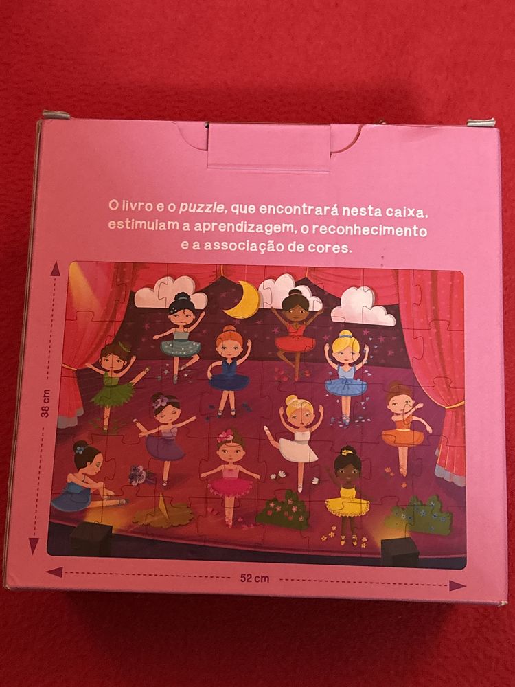 Caixa de puzzle e livro