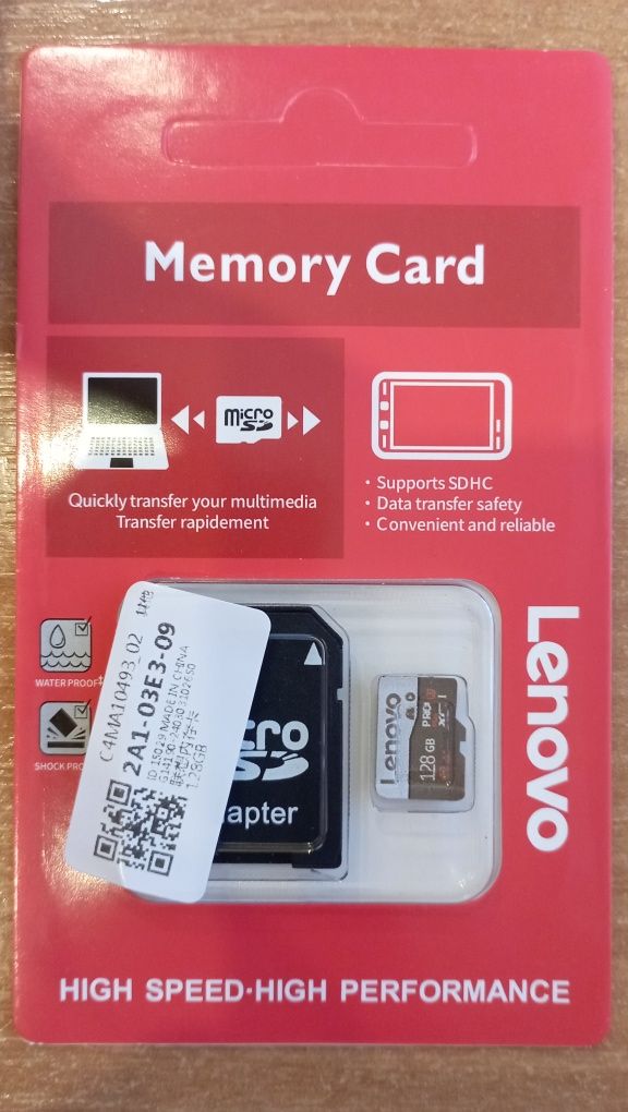 SD карта памяти 128, 256, 512 gb Lenovo, Xiaomi с адаптером