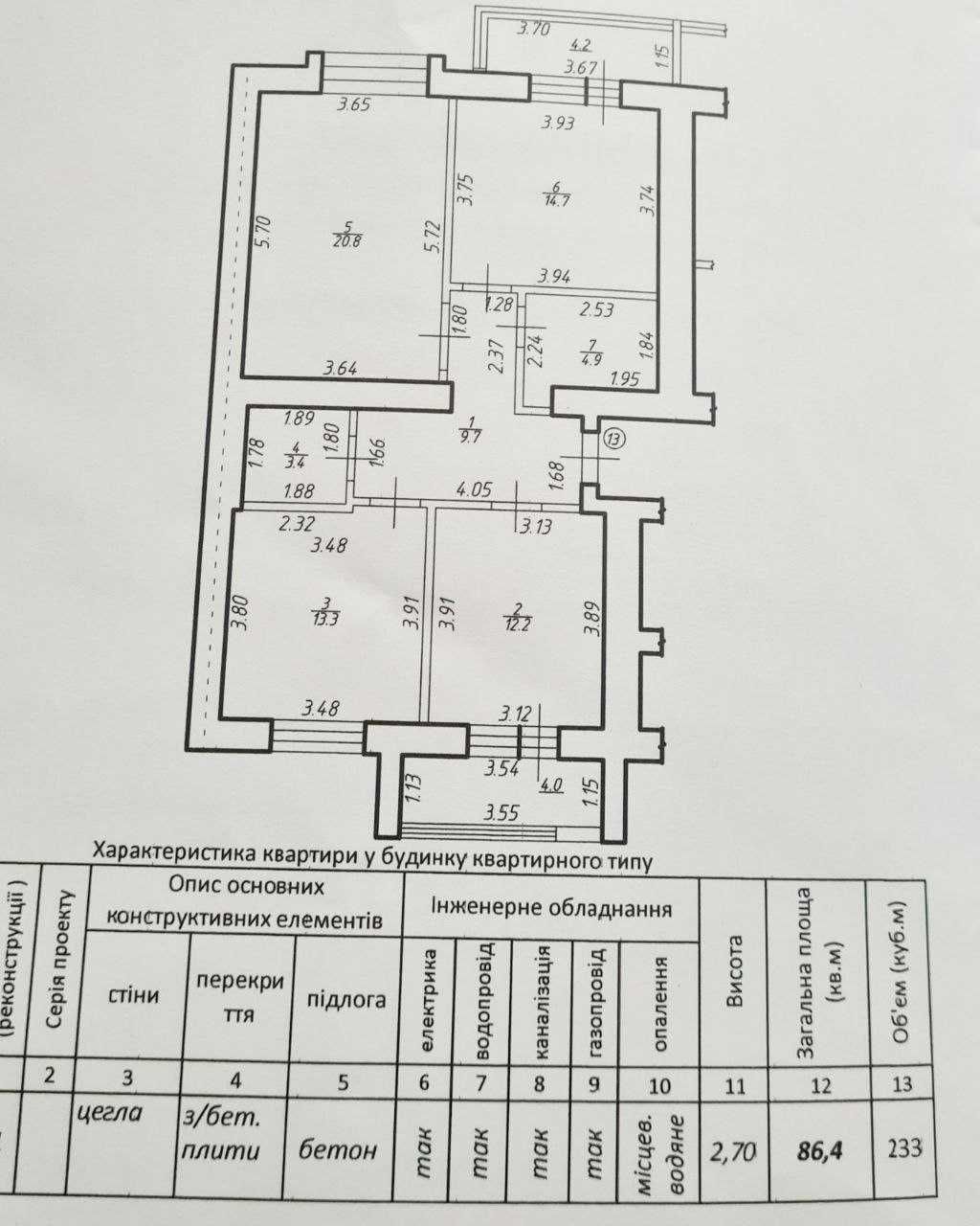 Здана трикімнатна квартира від VAMBUD