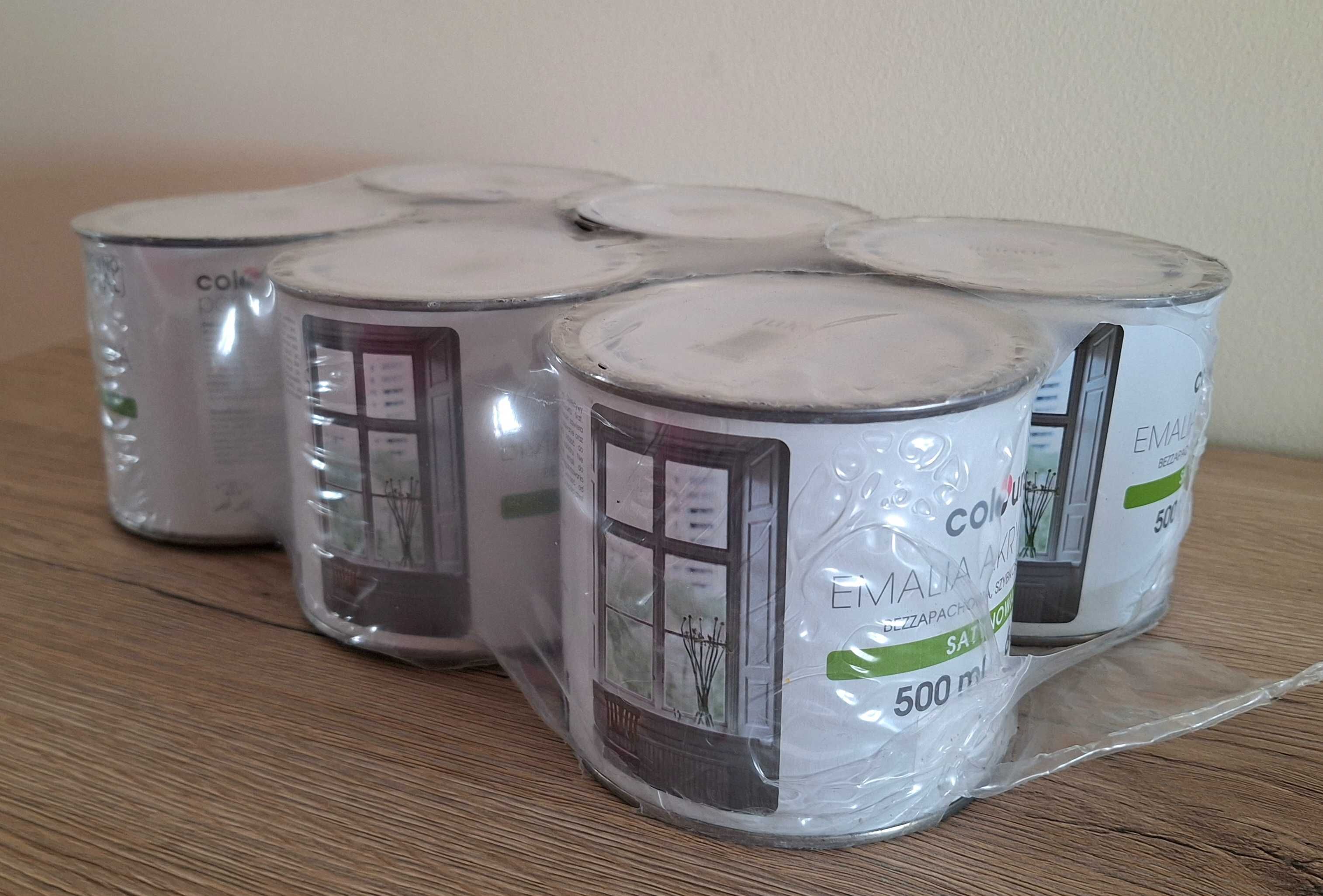 Emalia akrylowa satynowa Biały 500 ml x6 szt. Nowe