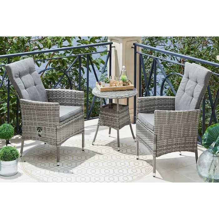 Meble ogrodowe BELLUNO stolik + 2 fotele z regulacją