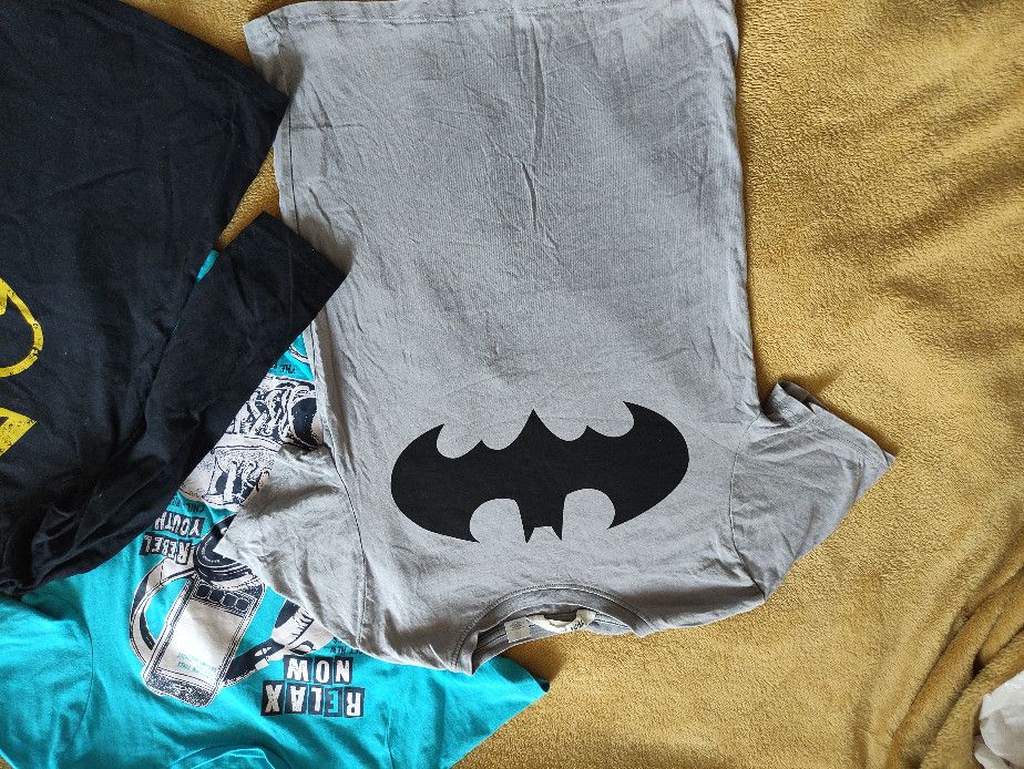 ZESTAW 3 koszulek BATMAN r. 134/140 | C&A | H&M | SINSAY | 100% czarna