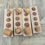 Cylindry Montessori ukladanka 4 zestawy stan idealny