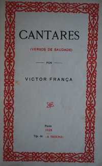 Cantares (Versos de Saudade) de Victor França - 1ª Edição 1924