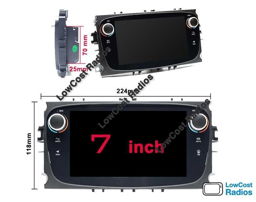 NOVOS: Auto Rádio GPS FORD • ANDROID 15 • BT • USB • WIFI Focus Mondeo
