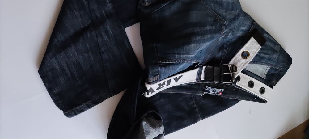 R. 32 Nowe Męskie Spodnie Jeans Skate Bojówki pasek Airwalk