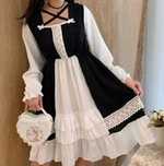 Śliczna, urocza, japońska sukienka w stylu Lolita Harajuku Kawaii. Roz