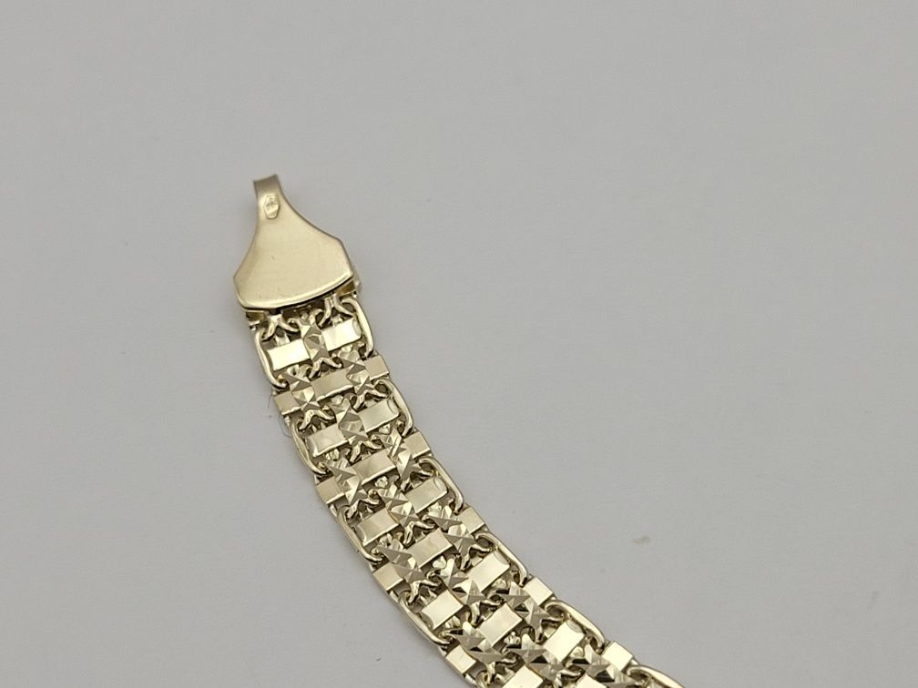 Nowa Złota bransoletka złoto próby 585, drabinka 7 mm Szerokość