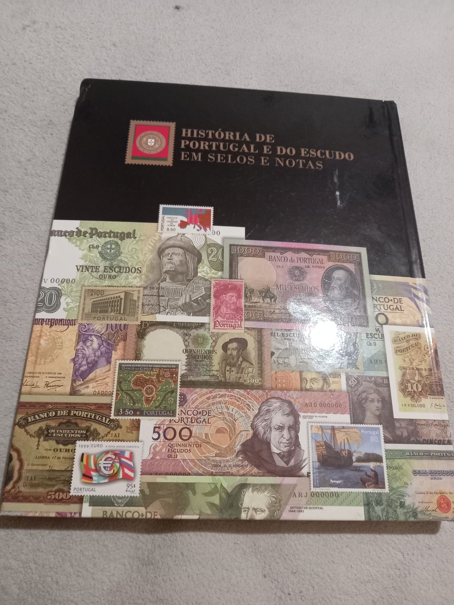 História de Portugal e do escudo em notas e selos