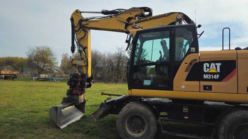 caterpillar 314 f rototilt widły do palet