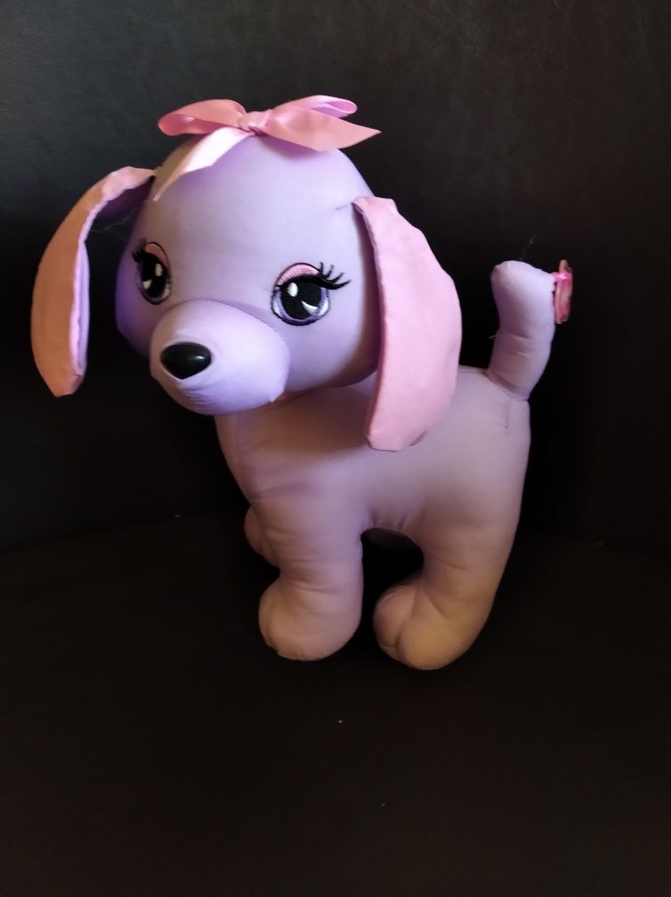 Zabawka Piesek oryginalny 2002 Mattel Barbie Pink Purple Puppy Toy 9"