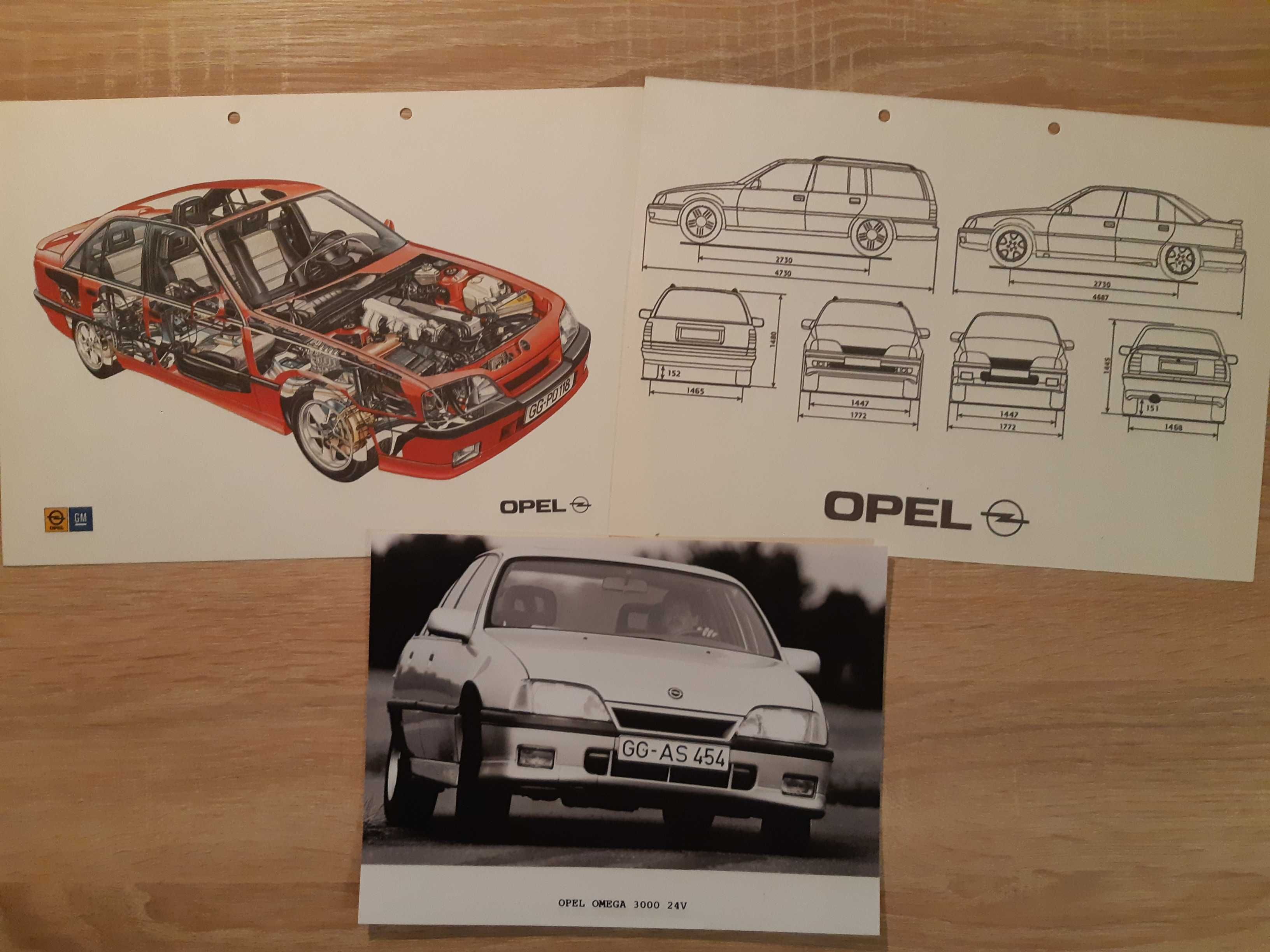 Opel Omega 3000 Zdjęcie prasowe i plansze A4 przekrój i wymiary