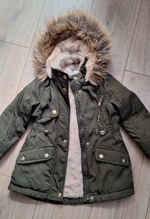 Kurtka z misiem Dziewczynka 98 khaki