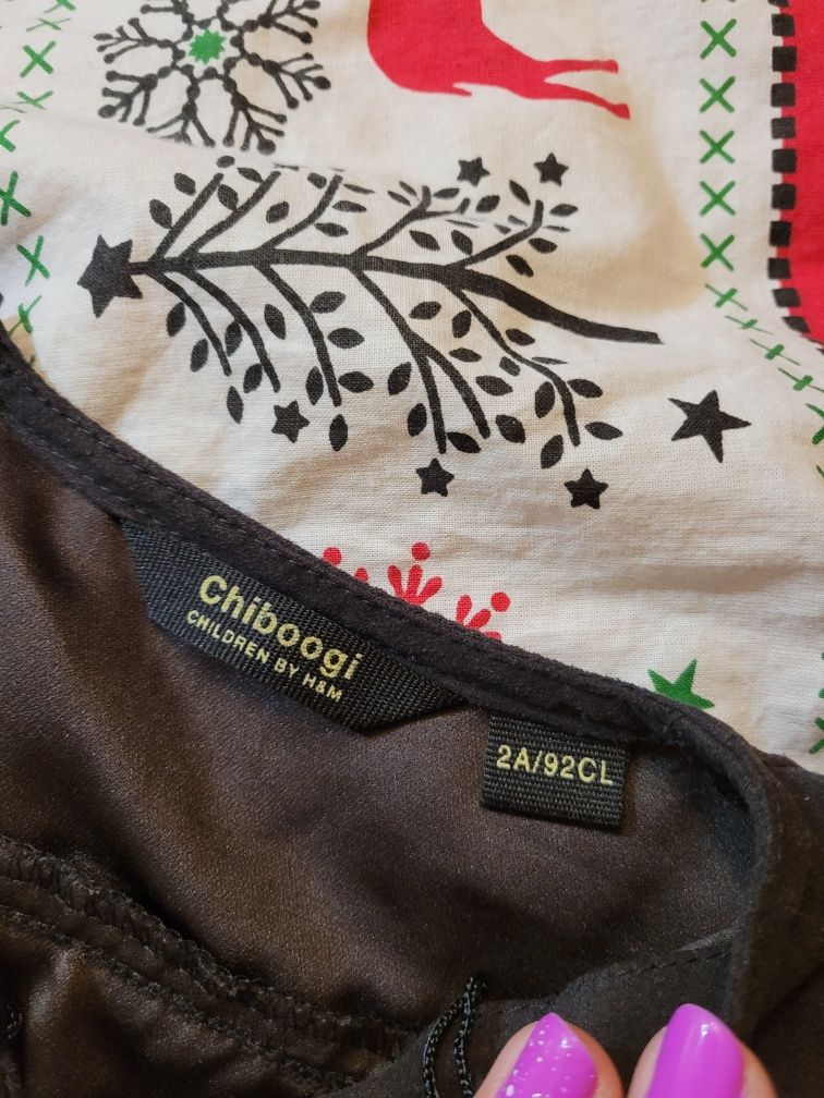 Kamizelka H&M zamsz czarna frędzle