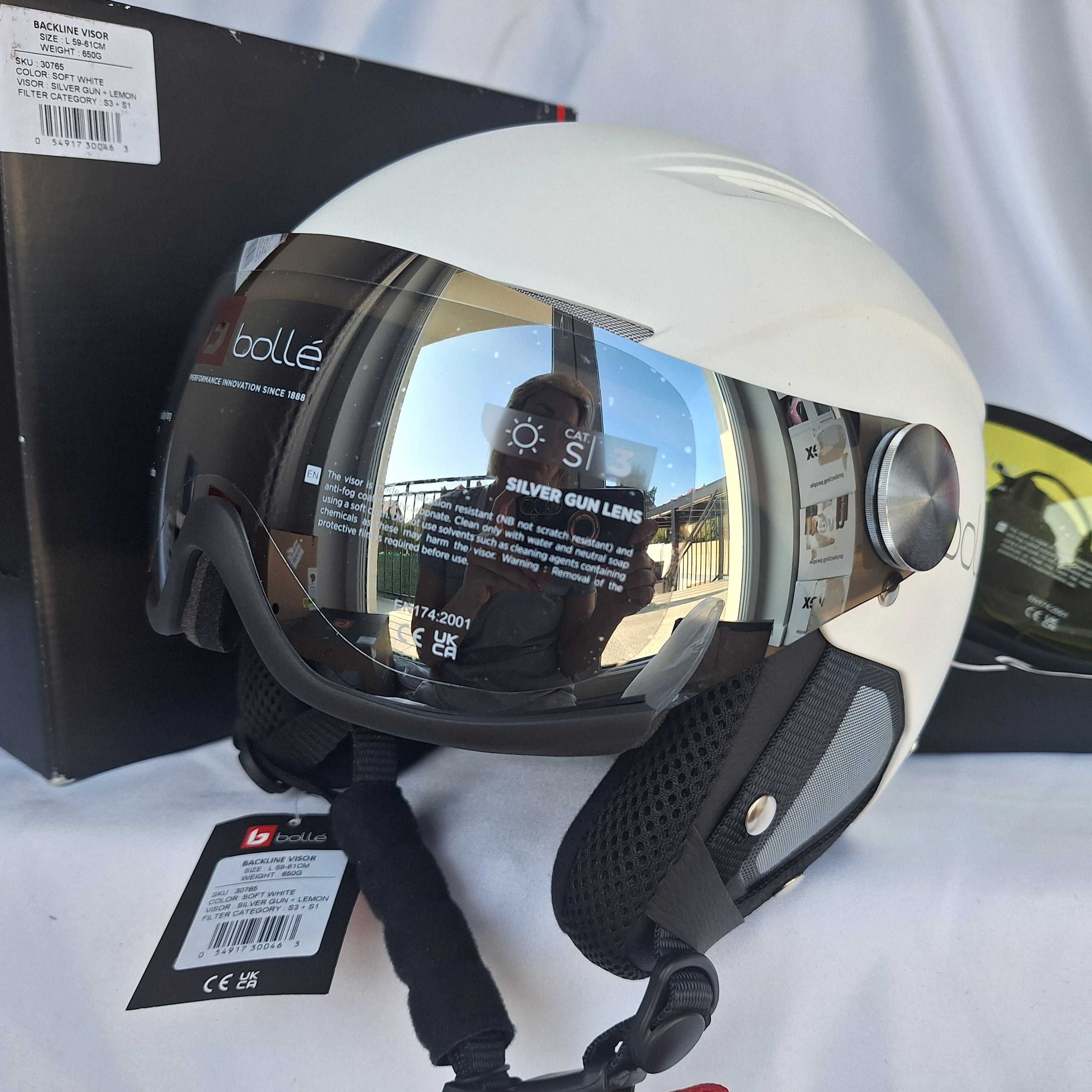 Kask narciarski Bolle Backline Visor Soft White L 59-61cm