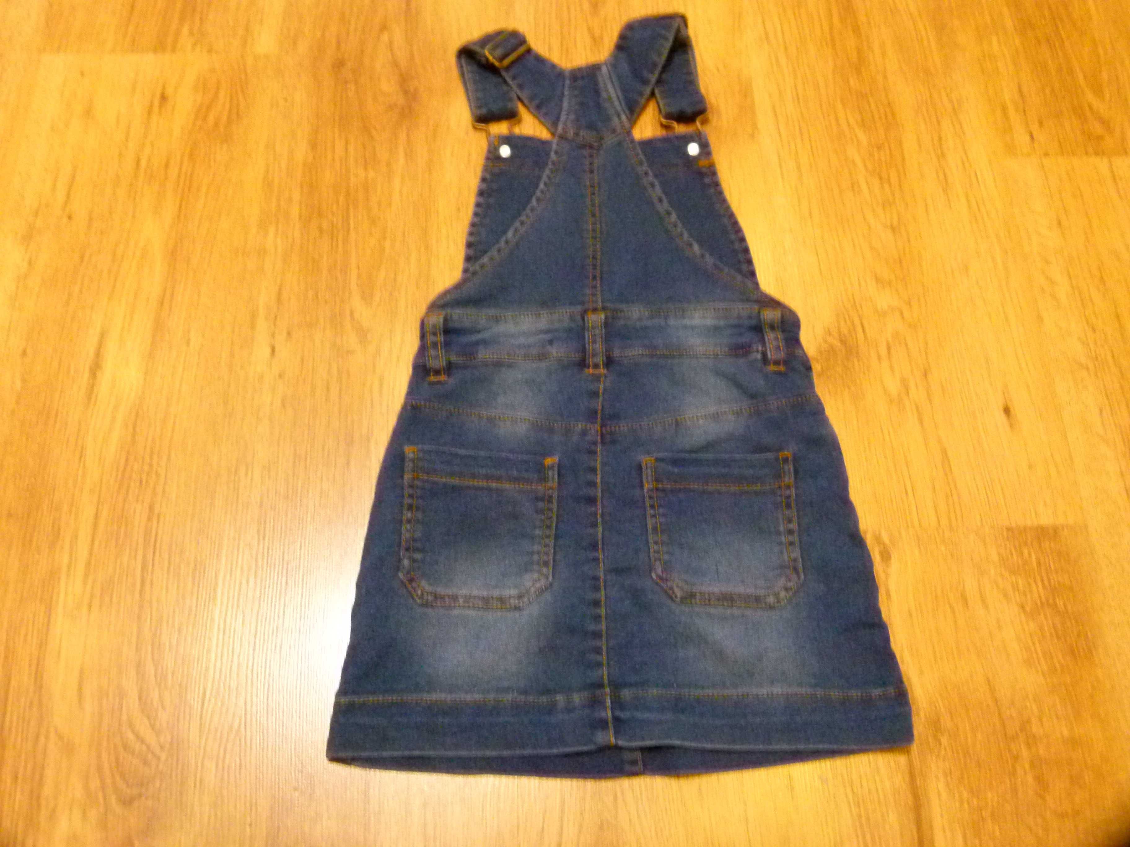 rozm 116 Bluezoo sukienka jeans ogrodniczka ciemny kolor