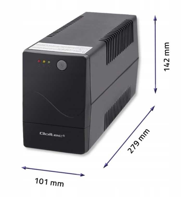 ДБЖ UPS новий Qoltec 1000 В.А 600w Аварійне джерело живлення