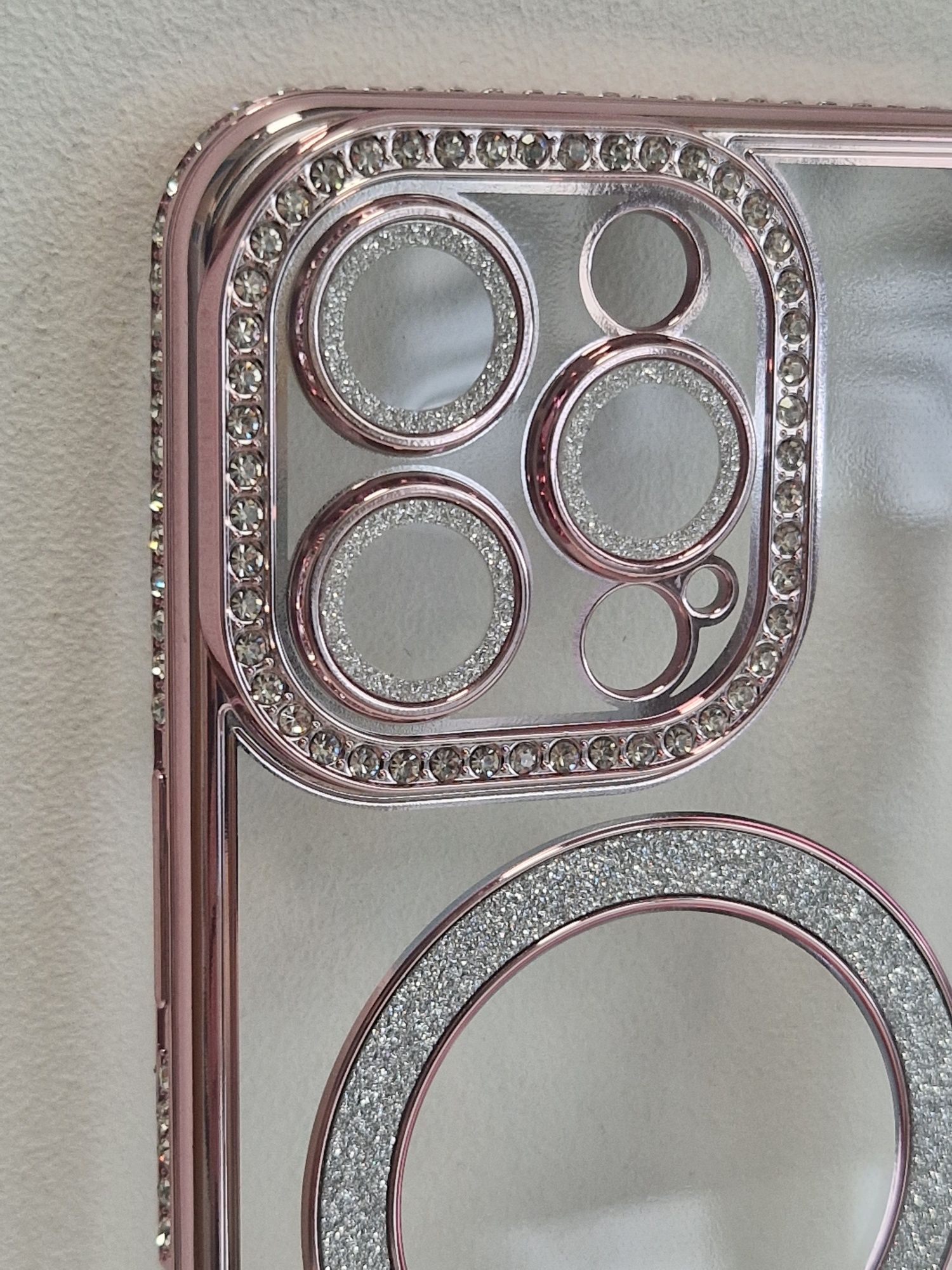 Bling Magsafe Case do Iphone 16 Pro różowy