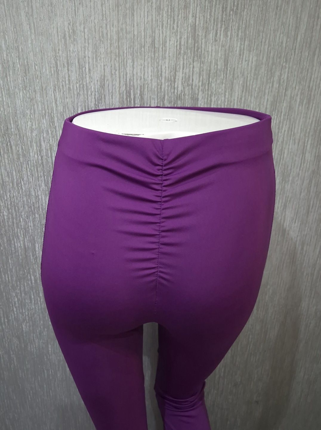 Spodnie dzwony lycra biskupi fiolet marszczenia uni