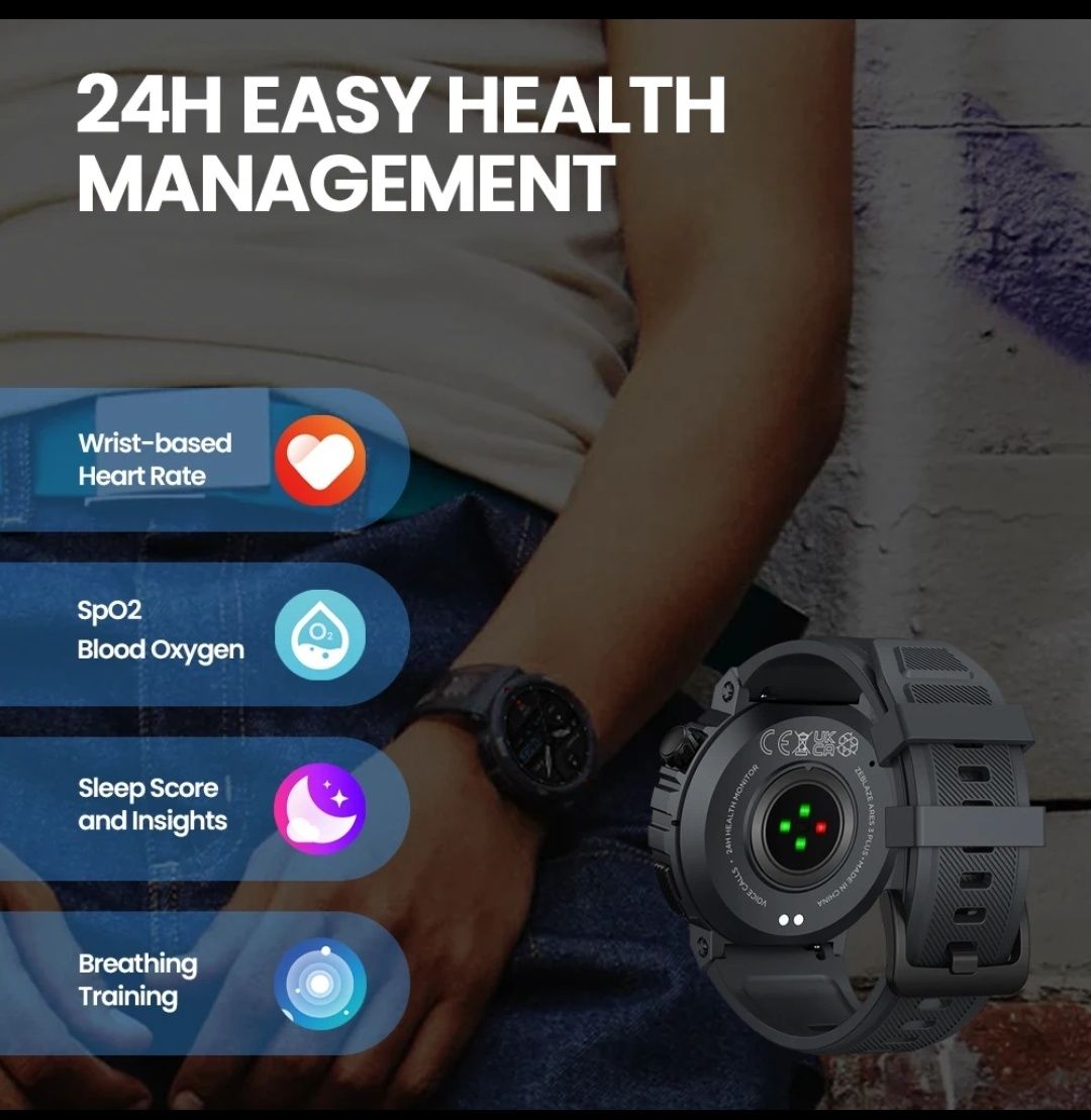 Новинка Zeblaze Ares 3 Plus Розумний спортивний HD AMOLED годинник