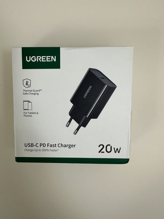 Блочок, Зарядка для iPhone Ugreen USB C Lightning 20 W Fast Charger
