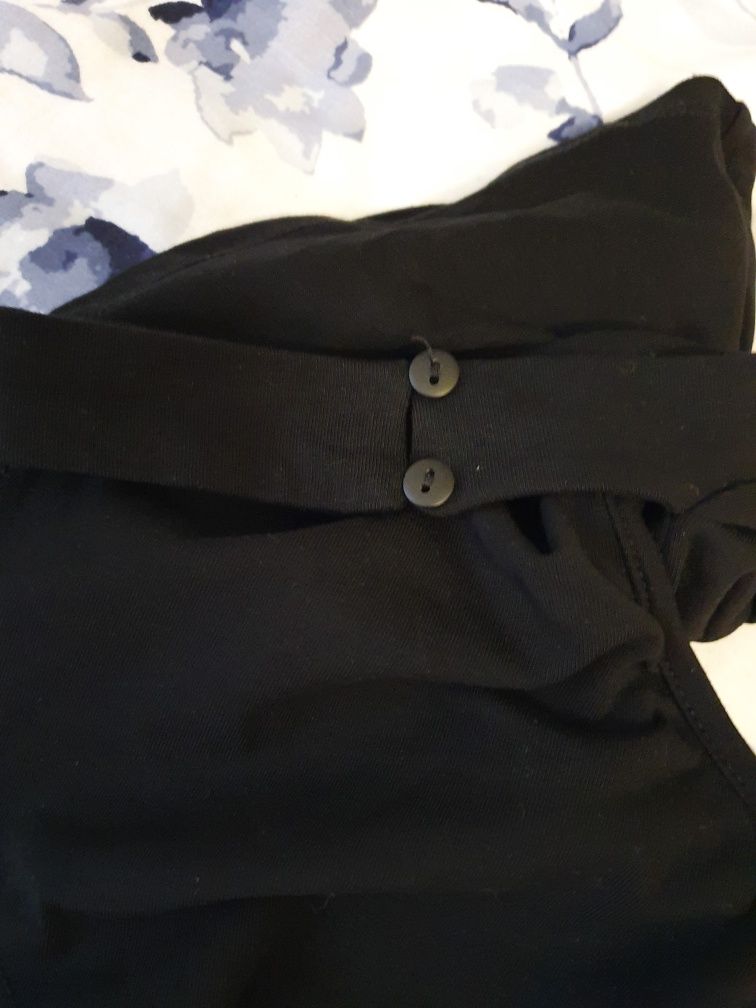 Czarny top asos z falbaną rozmiar 36