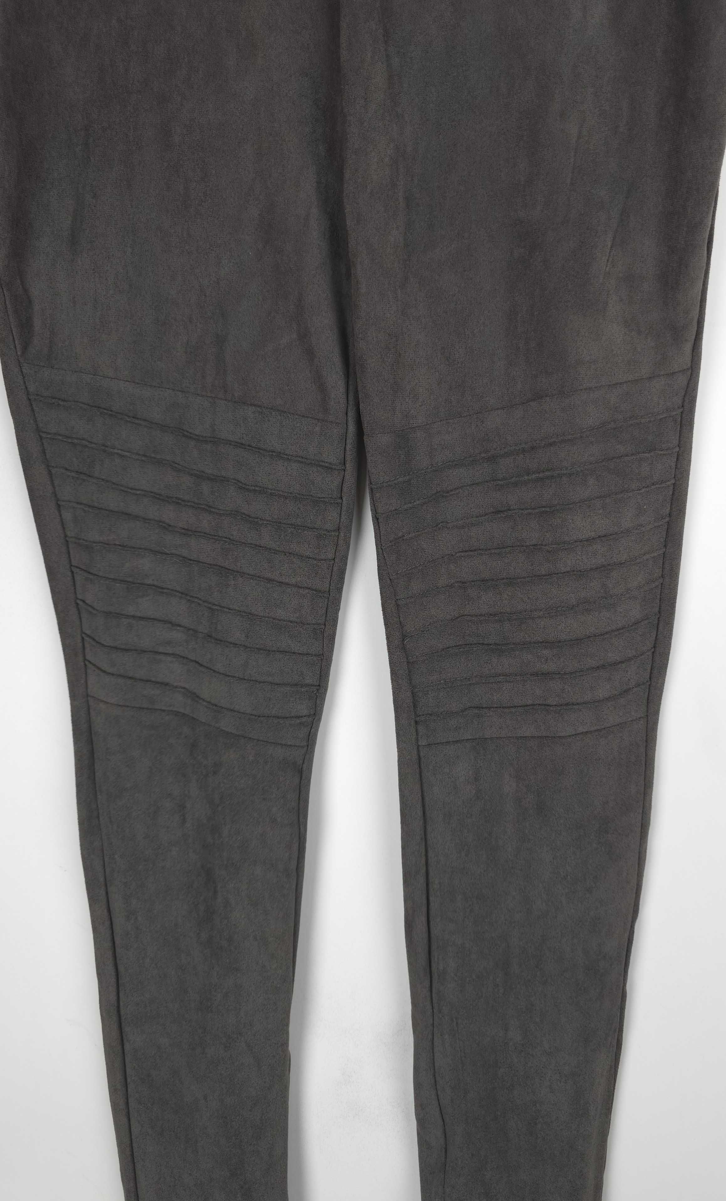 Szare leginsy legginsy wysoki stan miły materiał S 36