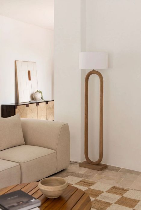 Candeeiro de pé em madeira manga Sklum