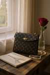 Torebka vintage lv Louis Vuitton skórzana brązowa canvas damska