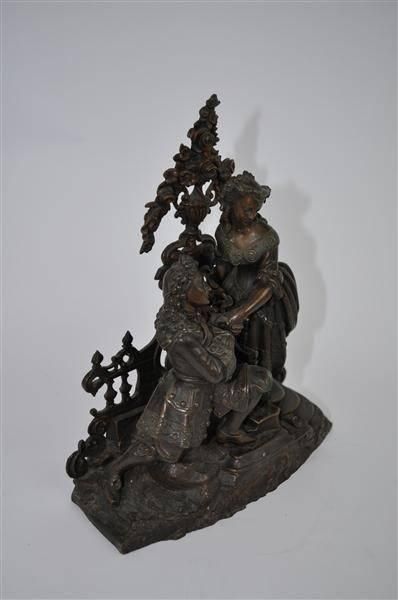 Estatueta em bronze cena galante séc XIX