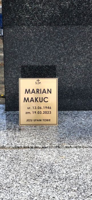 Tablica / tabliczka na krzyż grób grobowiec pomnik Premium producent