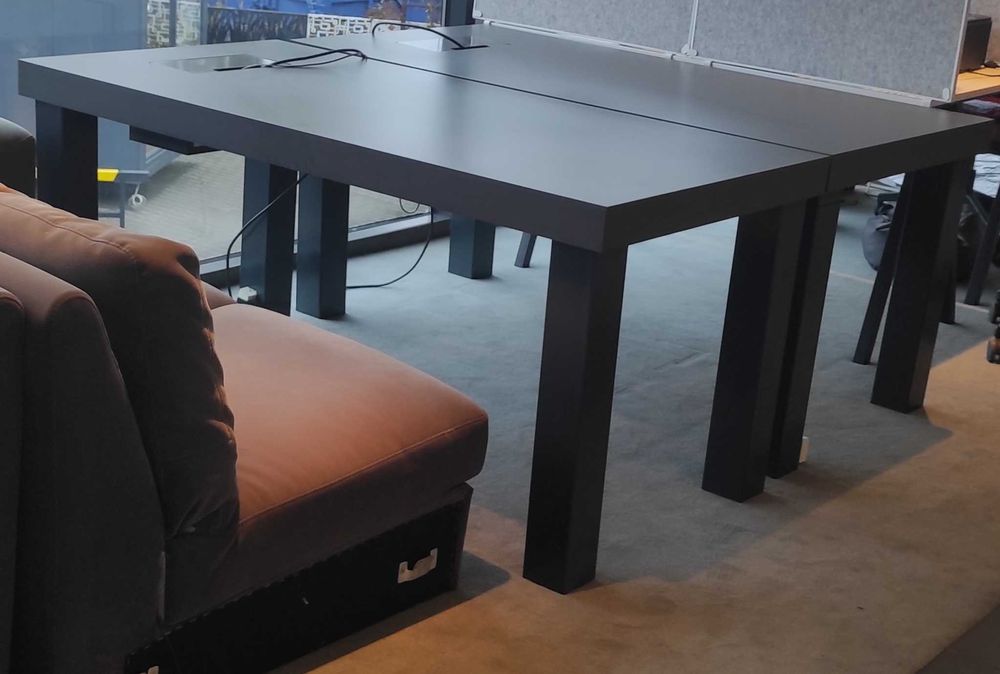 Stół konferencyjny, Biurko, antracyt, masywny, solidny, 2 sztuki